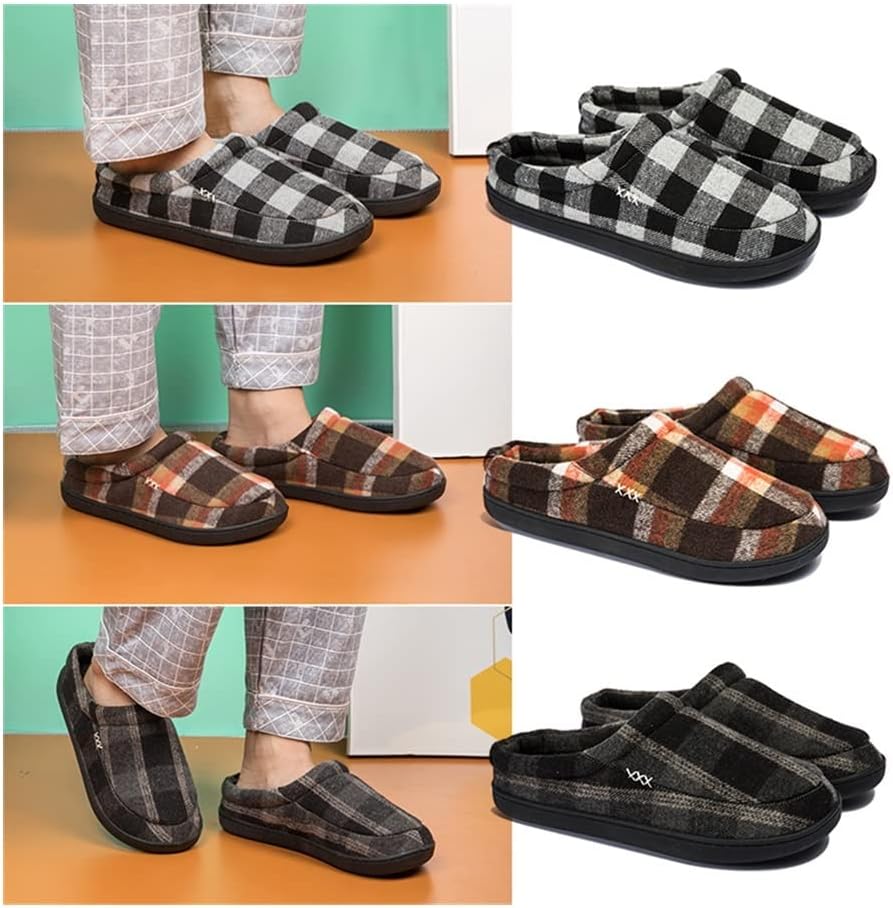 綿のスリッパ 冬の男性スリッパホーム屋内暖かい靴厚い底豪華なコットンハウススリッパ男コットンシューズ大型49 50 (Color :