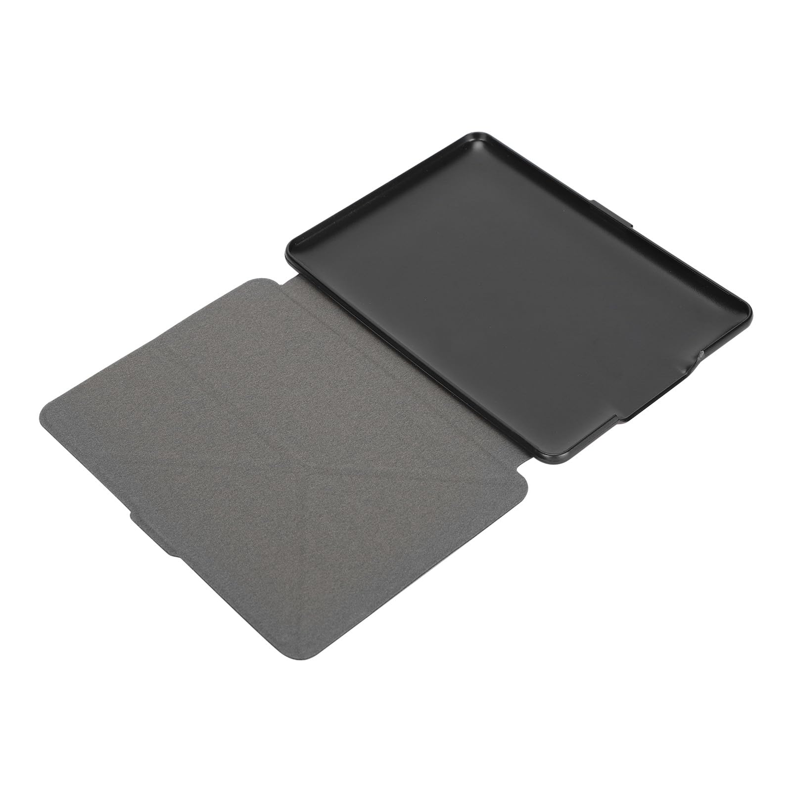 Funda Protectora, Funda de Cuero de PU Lector de Libros Electrónicos con Patrón Cruzado Deformado Funda de Cuero de PU para Paperwhite1/2/3 (Black)