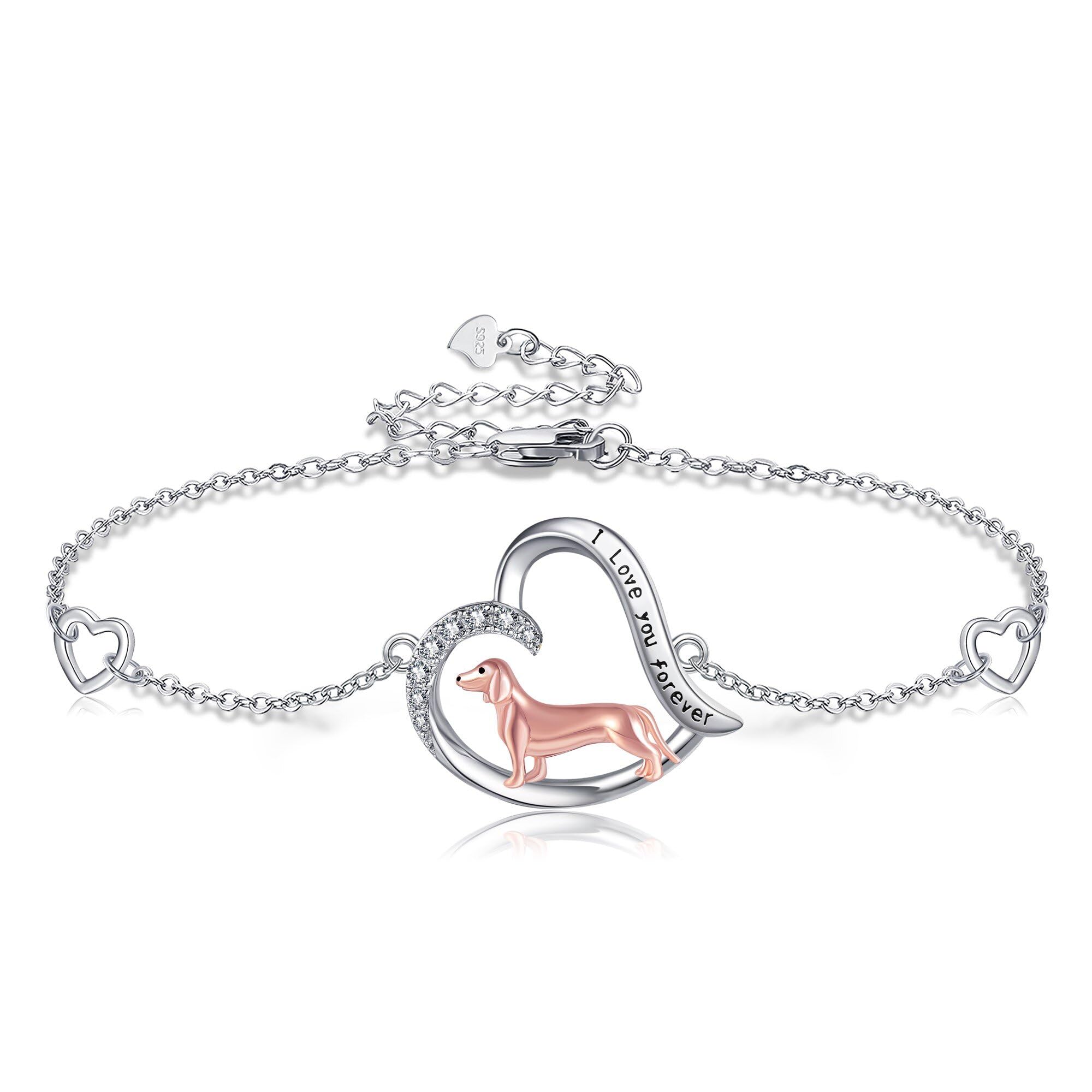 JERWLI Animal Bracelet Sterling Silver Duck/Dachshund/Capybara/Panda/Penguin/Highland Cow Bracelet