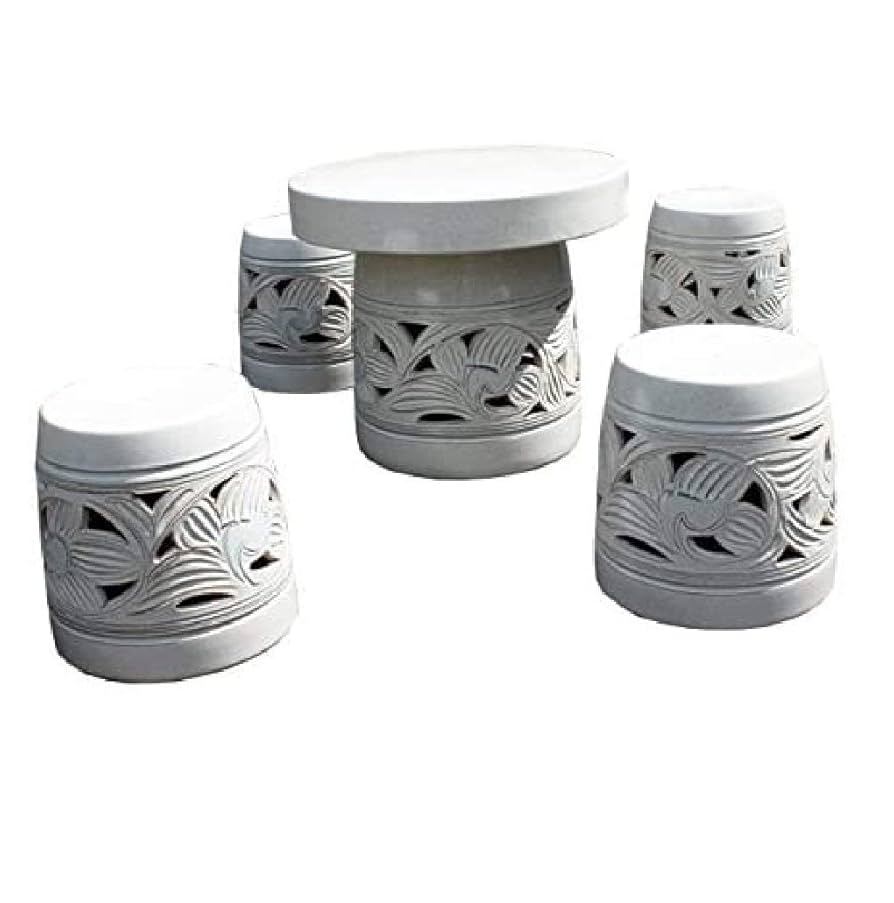 信楽焼　カスミ唐草テーブルセット Amazon | 信楽焼陶器テーブルセットカスミ唐草テーブルセット5点