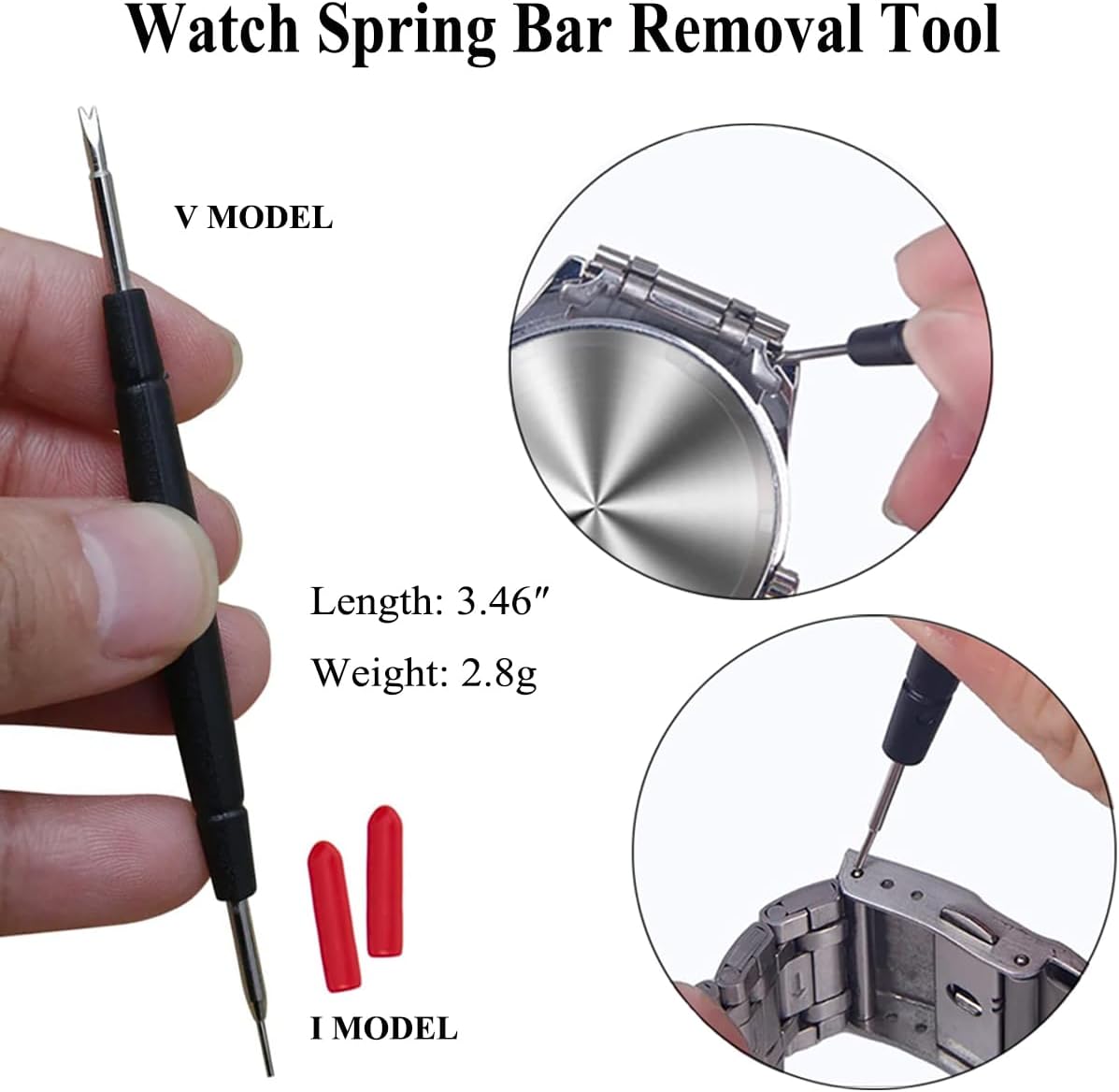Watch Battery Replacement Tool Kit, Watch Back Case Remover and Watch Opener Tool Kit with Spring Bar Tool, Watch Case Holder and 2PCS Anti-Slip Films