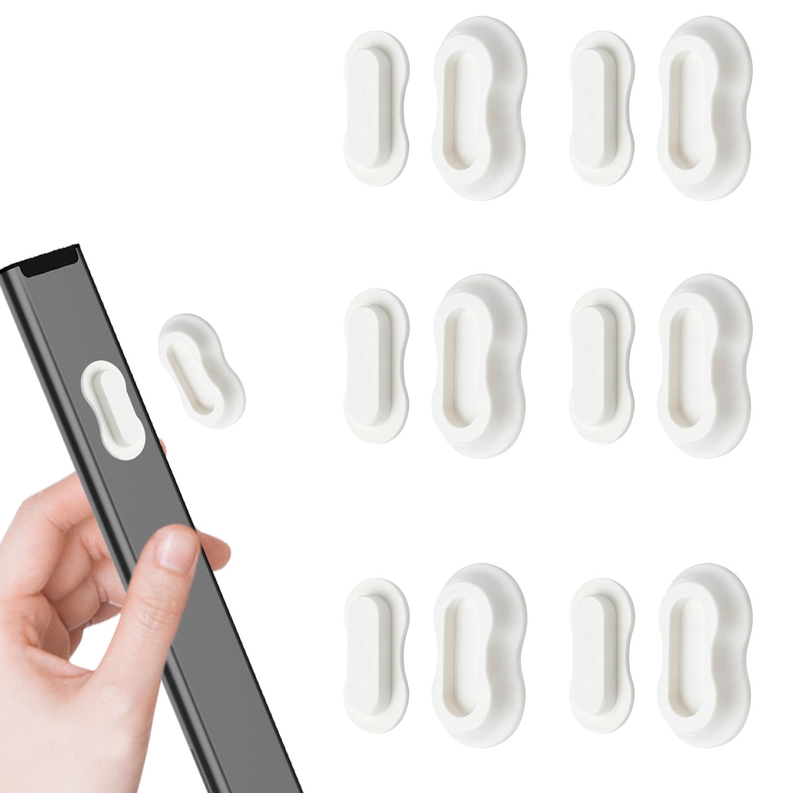 Fukaisu 6pcs Magnetic Remote Control Holder, No Drill Wall Mount, Silicone