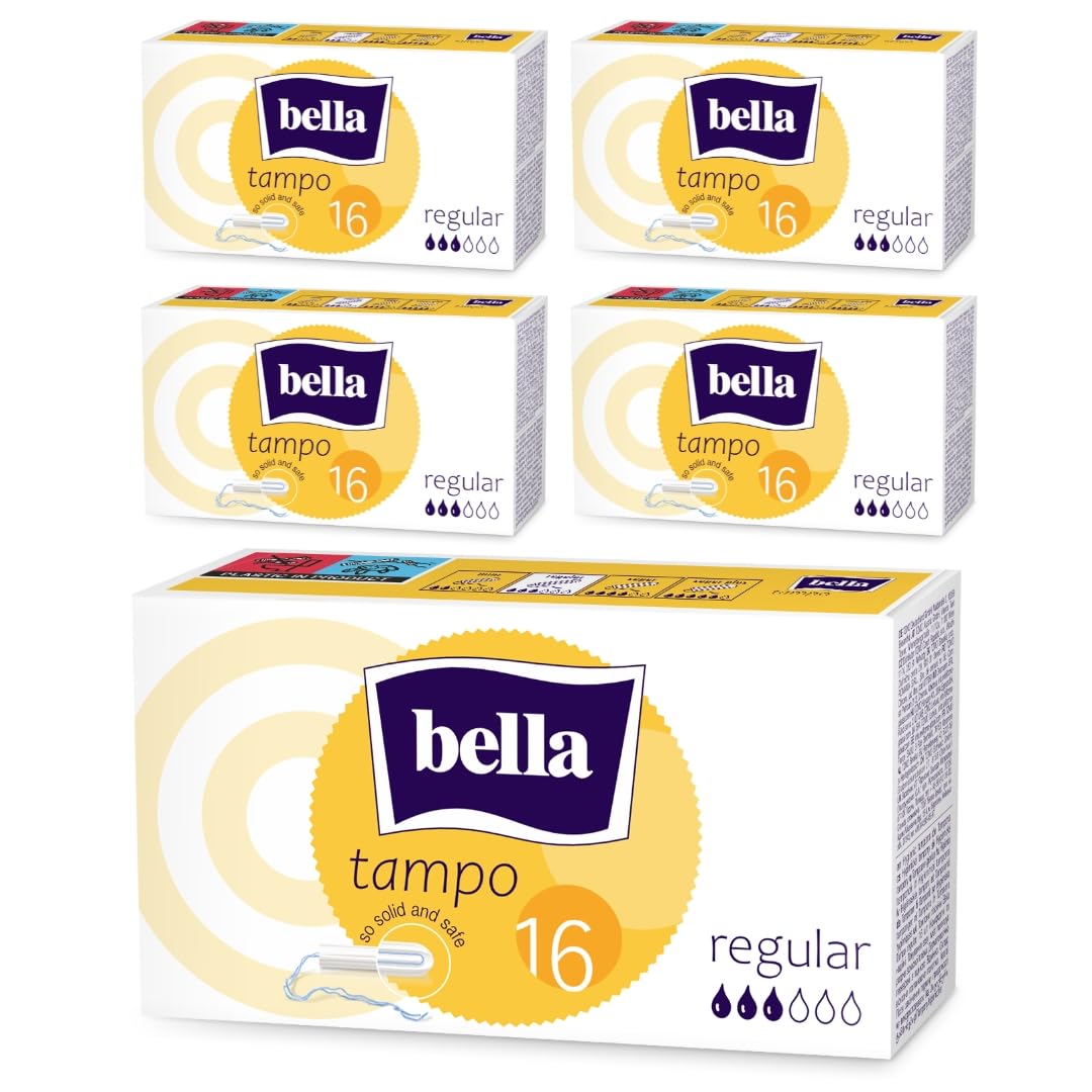 bella Tampons Regular‑Tampons mit Easy-Twist-System, 5er Pack (5 x 16 Stück)