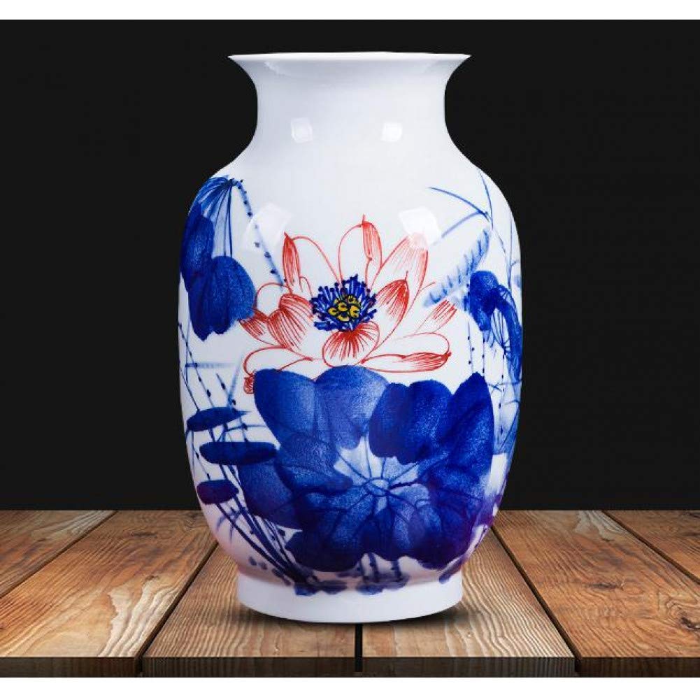 Wazony do dekoracji ceramiki s Malowane ręcznie niebieskie i białe wazony porcelanowe Wazon na kwiaty Nowy chiński styl Salon Ceramiczny wazon (6a)