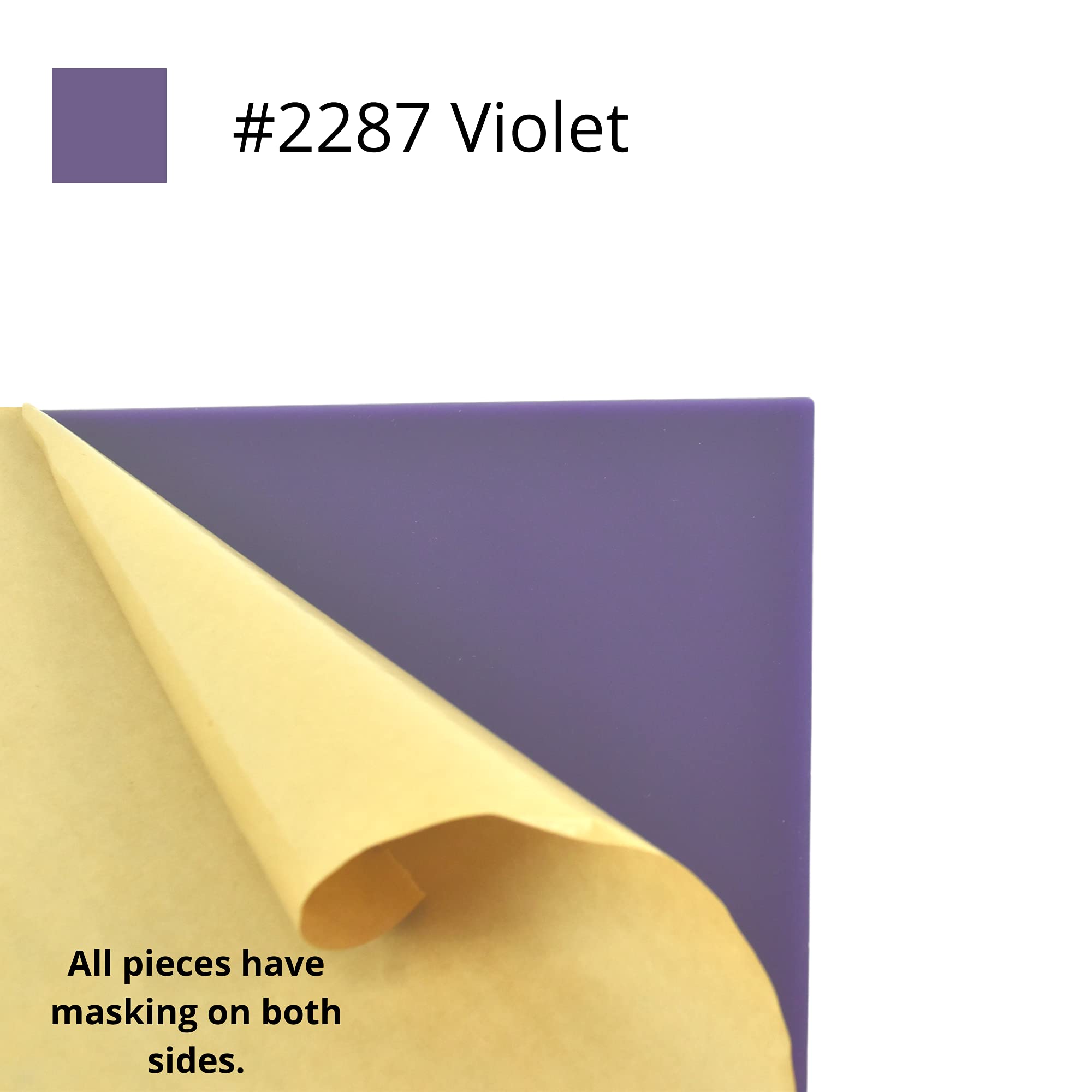 BuyPlastic 2287 Violet Solid Colored Acrylic Plexiglass Sheet, Choose Size and Thickness, 3/16