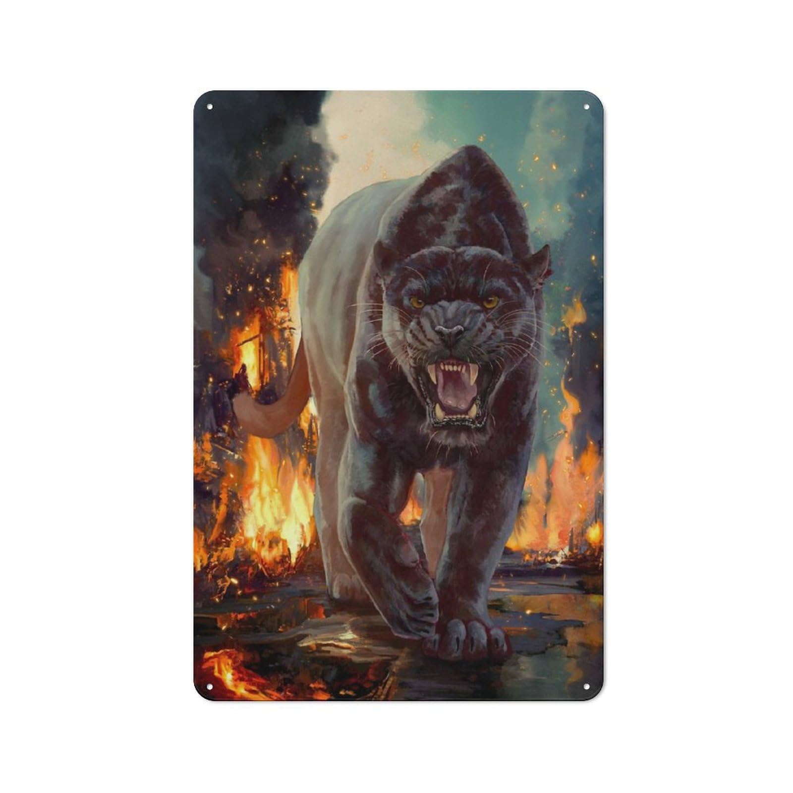 Vintage Cafe Metal Sign 30x20cm Featuring Jaguar of Destruction, Bistro Wall Plaque for Cafe, Bistro, Bakery Or Restaurant