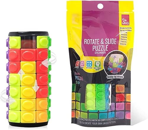 Miniatura 5 de Rompecabezas 3D giratorio y deslizante de 35 capas de cilindro, juguete de color para cerebro, juegos antiestrés para cerebro, ajuste inteligente