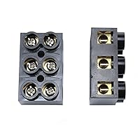 Vista 1 de Meuey Lyot-500V 60A 3 Position Double Row Screw Terminal Block Double Row Electrical Barrier panel-2pcs