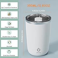 Vista 3 de Taza autoagitadora, taza eléctrica de mezcla automática con agitación magnética, recargable para café, leche y cacao (B-verde)