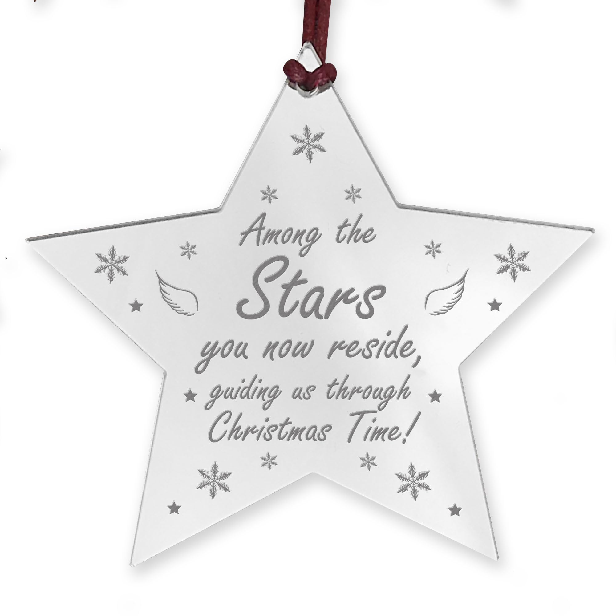 Red Ocean Christmas Memorial Decoration Star Shape Memorial Decoration For Mum Dad Nan Grandad Keepsake In Memory Plaque
