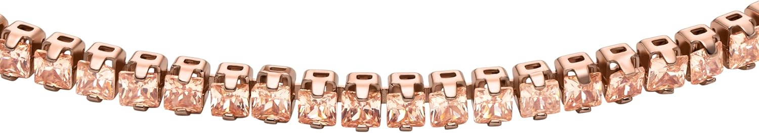 Fossil Women's Rose Gold-Tone Stainless Steel Chain or Beaded Bracelet for Women
