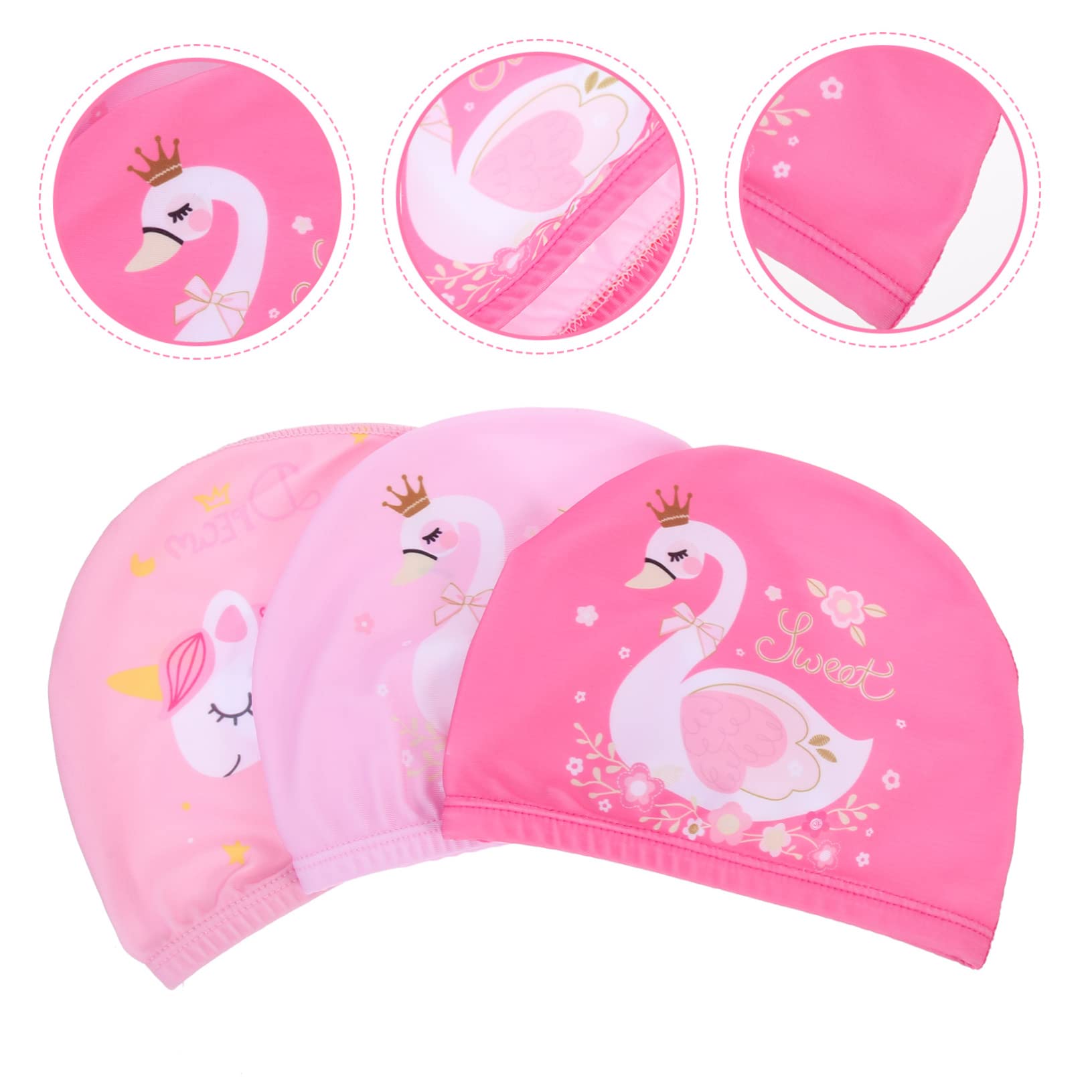 BESPORTBLE Cuffia Da Nuoto Caps Cuffie Da Doccia Per Cuffie Da Nuoto Cuffie Da Bagno Dei Cartoni Animati Cappelli Da Bagno Swim Capp Per Rosa Poliestere