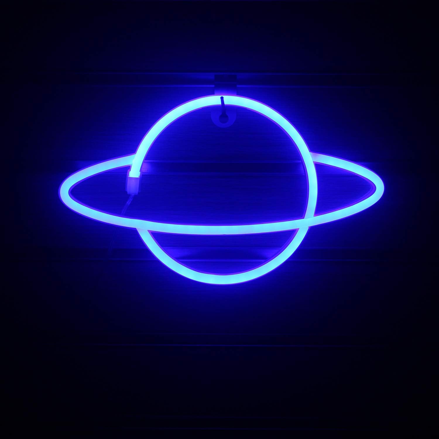 Wanxing Pla Neon Signs Led Neon Wall Sign Blue Neon Lights Hanging Neon Light For Bedroom Kids Room Hotel Shop Restaurant Game Office Wall Art Decoration Sign Party Supply Gift Blue