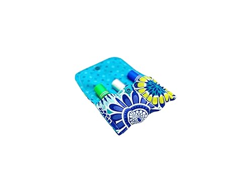 Essential oil bag Roller bottle case holds 3 5ml or 10 ml rollers travel storage (lime floral)