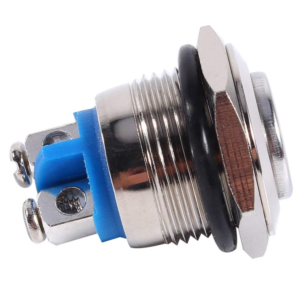 Keenso Momentary Push Button Start Switch, 16mm 12V Waterproof