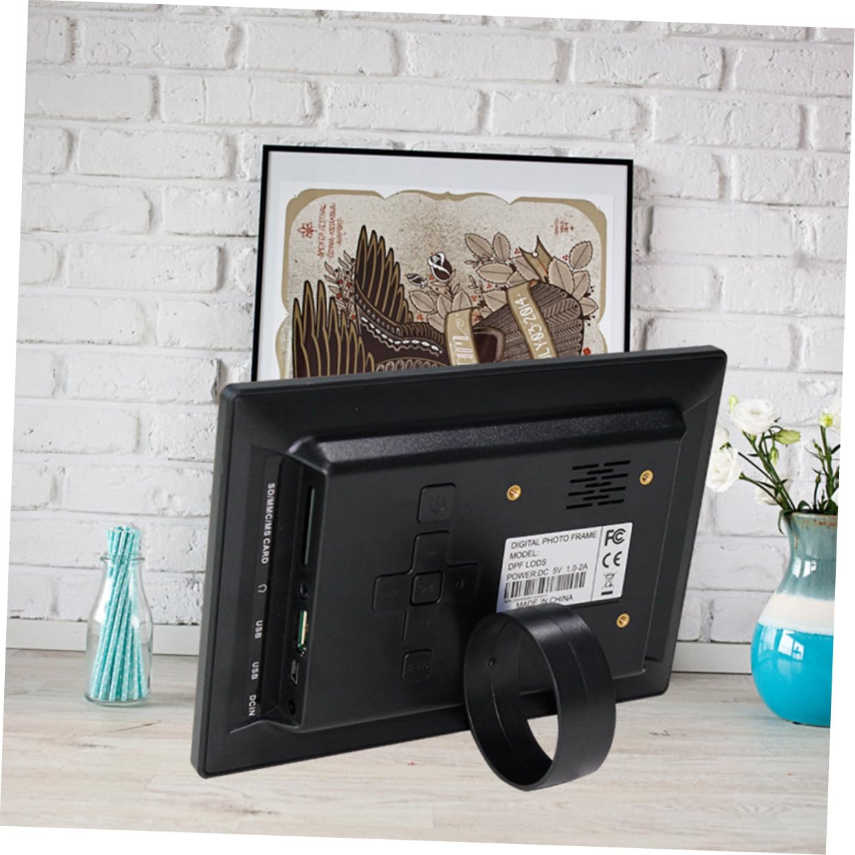Cyfrowy Elektroniczny Album Fotograficzny z Ekranem LED Odtwarzacz Reklamowy Do Zdjęć Obsługa USB Do Kompatybilny z Różnymi Formatami Multimedialnymi Czarny