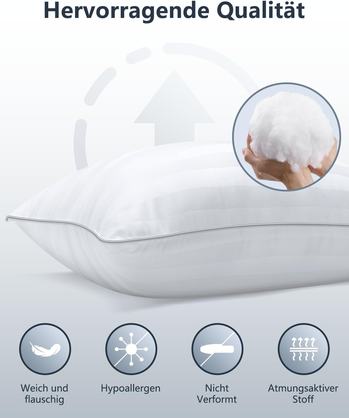 COZSINOOR CD-GP002 Bed Pillow, Single Size, White 2 Count