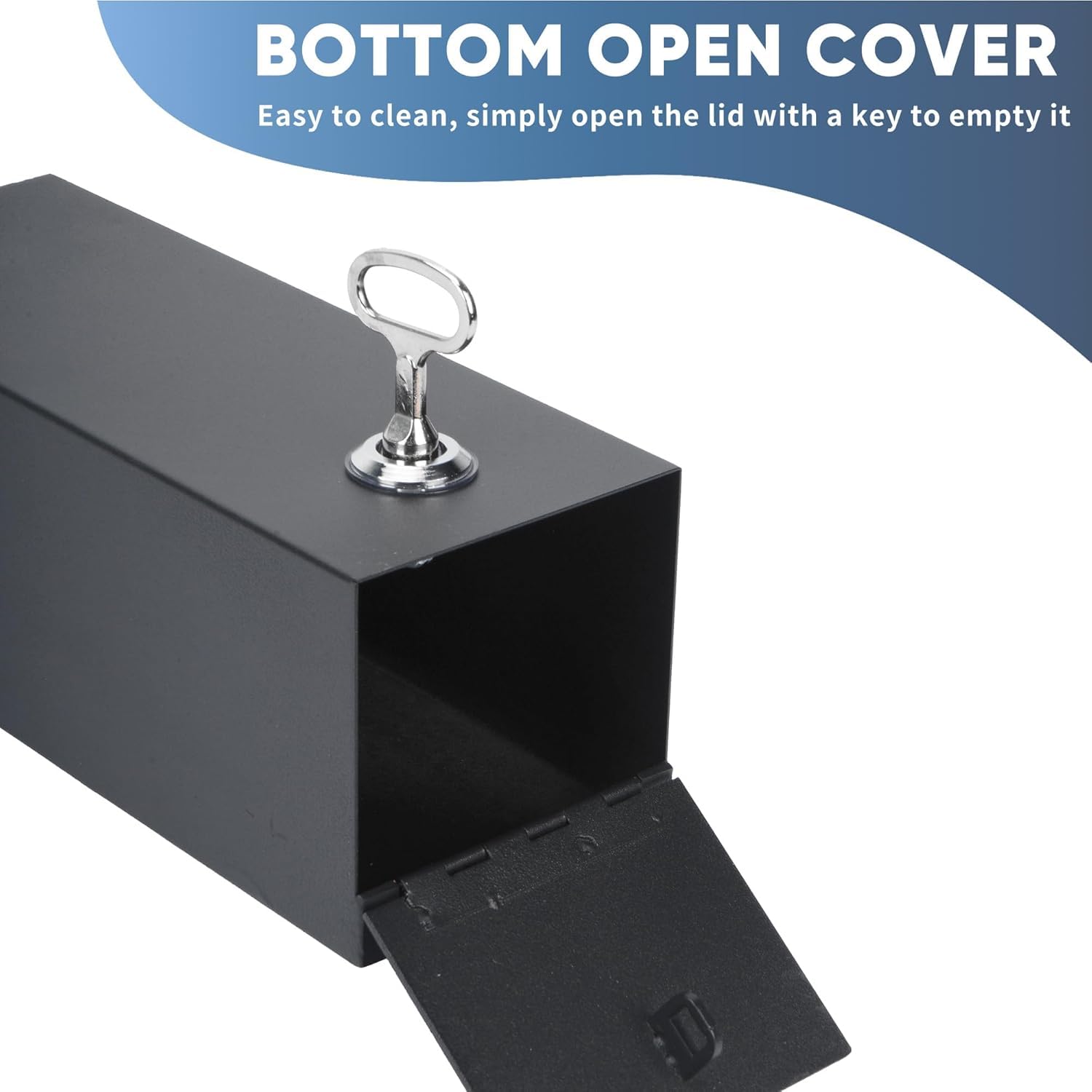 Cubo de basura montado en la pared, se puede cerrar con 3 entradas, cubo de basura de cocina con llave, resistente al agua para hoteles, cafeterías, oficinas, restaurantes, bares, 42 × 12 × 12