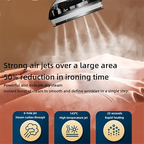 Miniatura 5 de DAUTAI Hierro de vapor de mano penetrante fuerte, vaporizador portátil para vaporizador de ropa, 3 velocidades de rotación de 90, vaporizador de