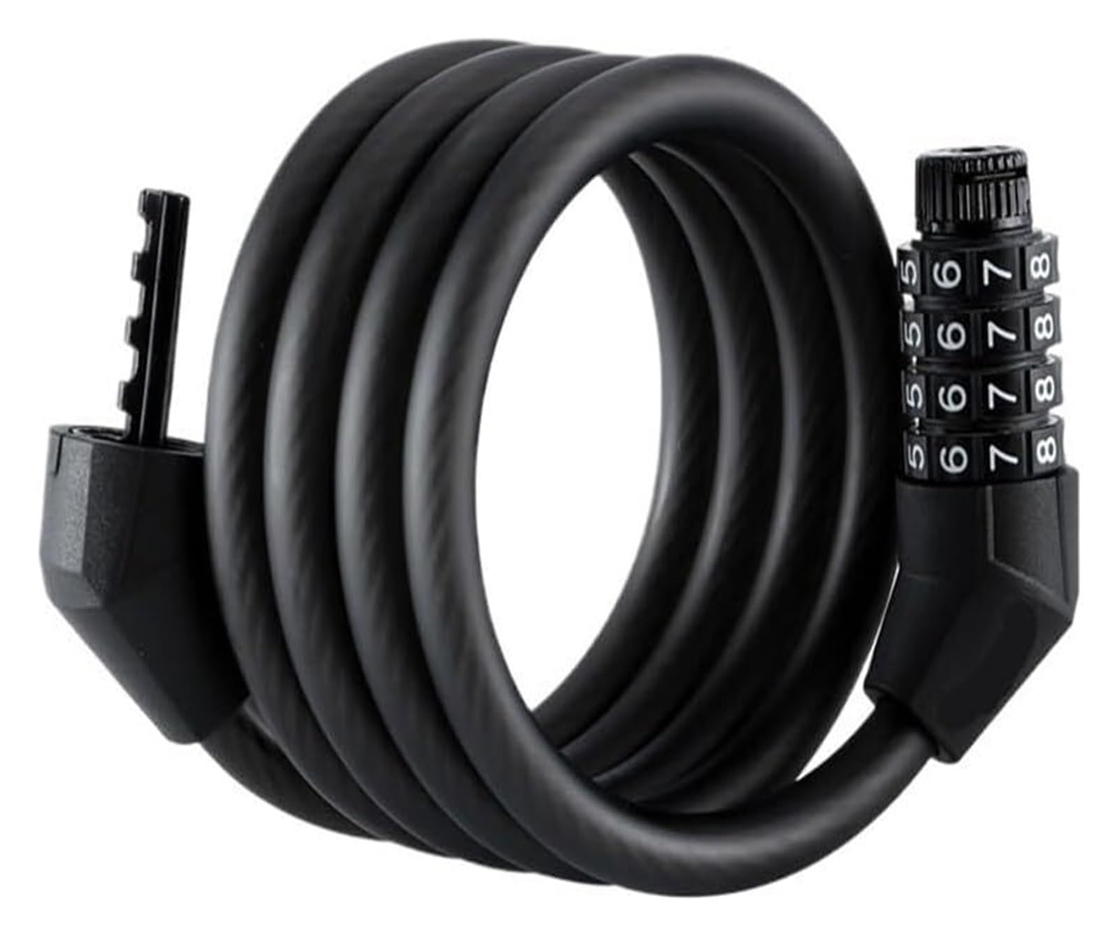 Giveduno Matte Black Bicycle Lock, Bicycle Lock 4 Digit Code 120Cm -Theft Steel Cable Multicolor