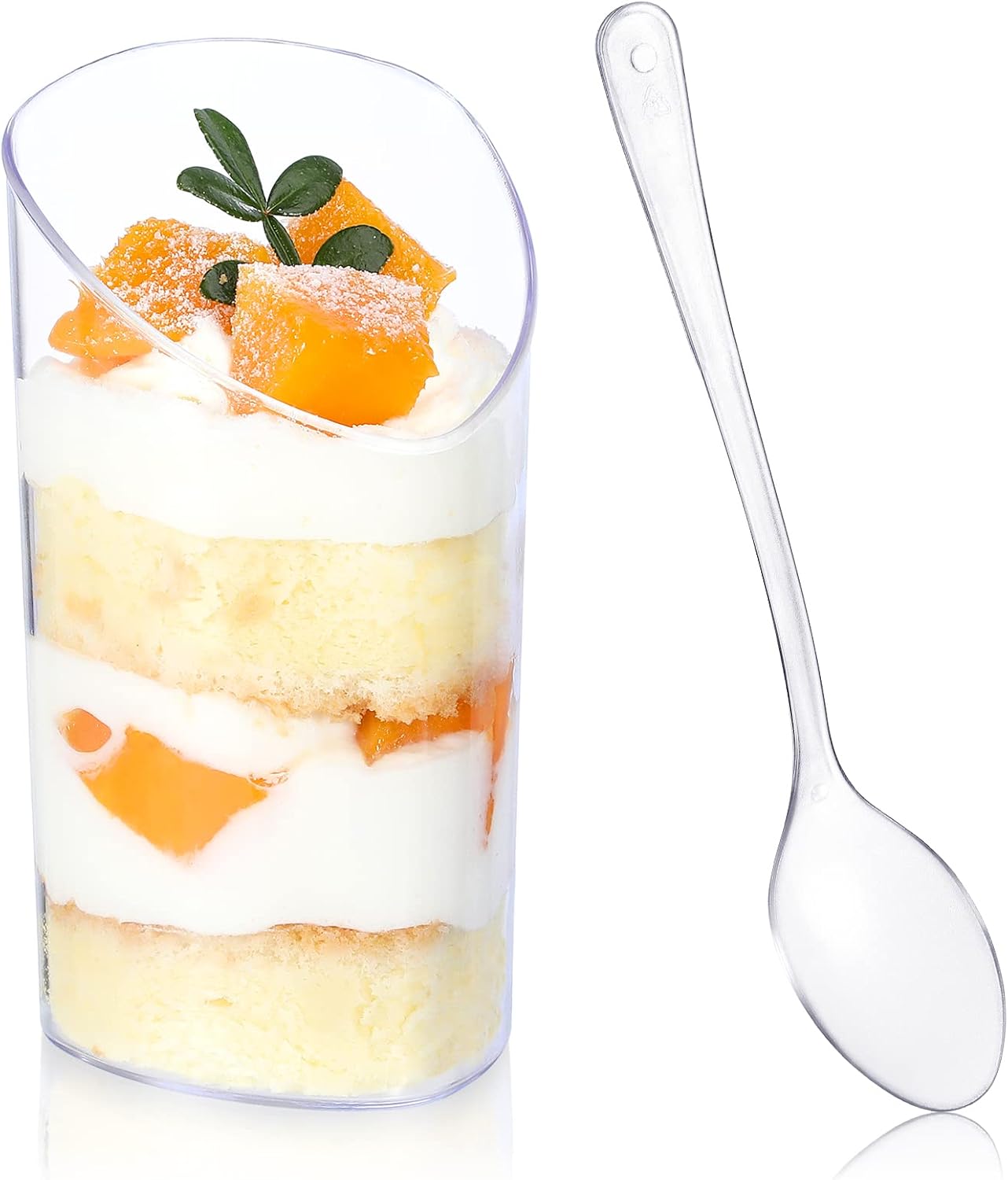 HawHawToys 60 Pack Dessert Cups with Lids and Spoons, 3 OZ