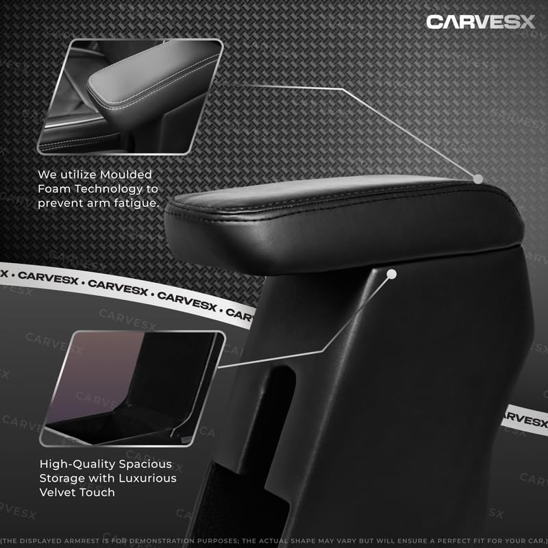 Image of High-End Armrest with Enhanced Comfort & Hidden Storage for Volkswagen Polo /Ameo (Black)