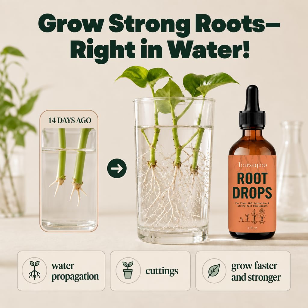 Rooting Hormone for Cuttings, Root Drops, Vitamin-Infused Formula for Faster Root Formation, for Use in Water, Soil & LECA, Ideal for Pothos, Monstera & Indoor Houseplants