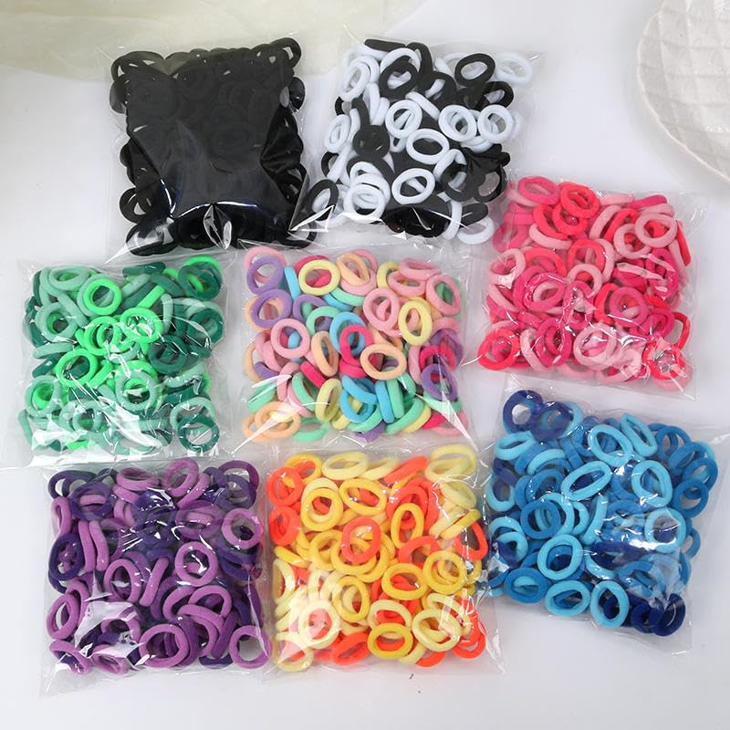 Image of 300Pcs Multicolor Rubber Bands for Women & Girls | Hair Rubber Band Set | Ponytail Bands | Small Rubber Ties for Hair | Soft Hair Ties | Elastic Bands and Clips Accessories Use in Everyday Life
