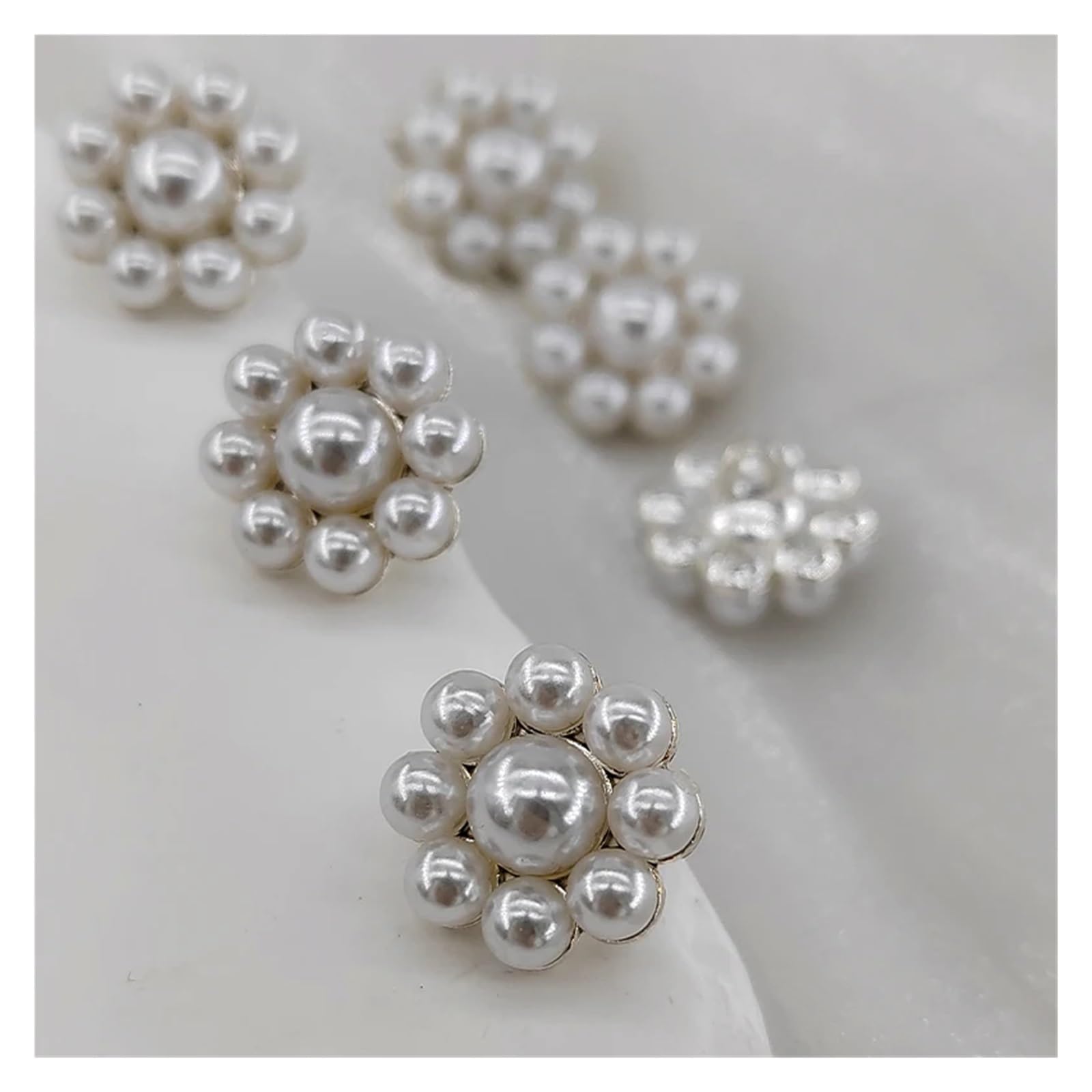 CVBFGH Botones Elegantes de imitación de Perlas de 15MM for Ropa, decoración de Moda, Hermosos Botones de Costura de Flores