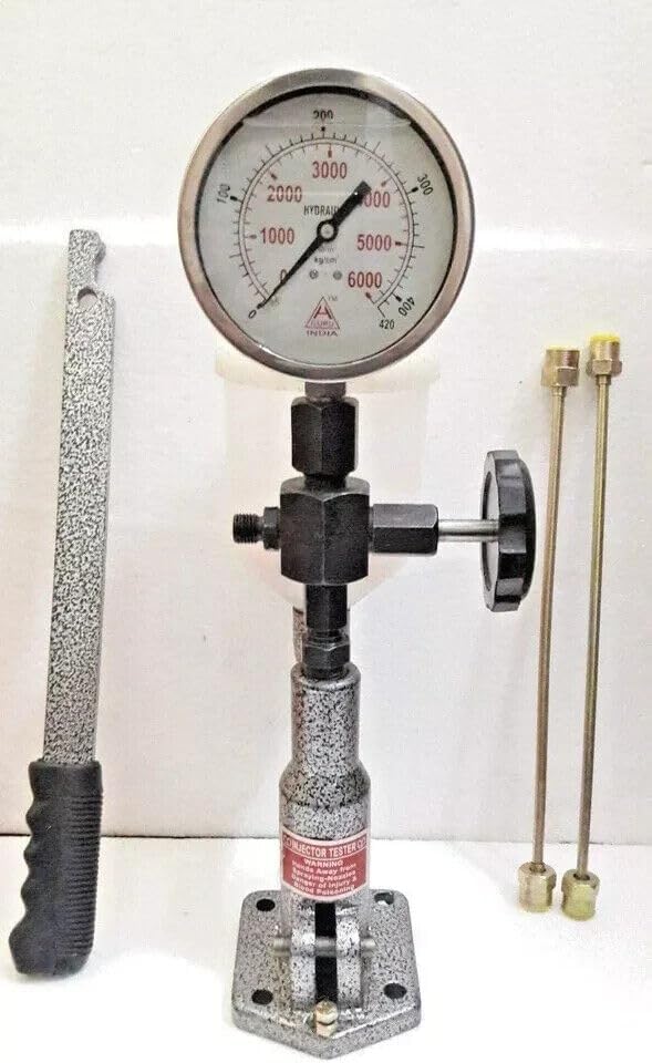 Diesel Injector Nozzle Pop Tester, 420 Kg/6000 PSI Heavy Duty,SS Body Dual Gauge-Amz910