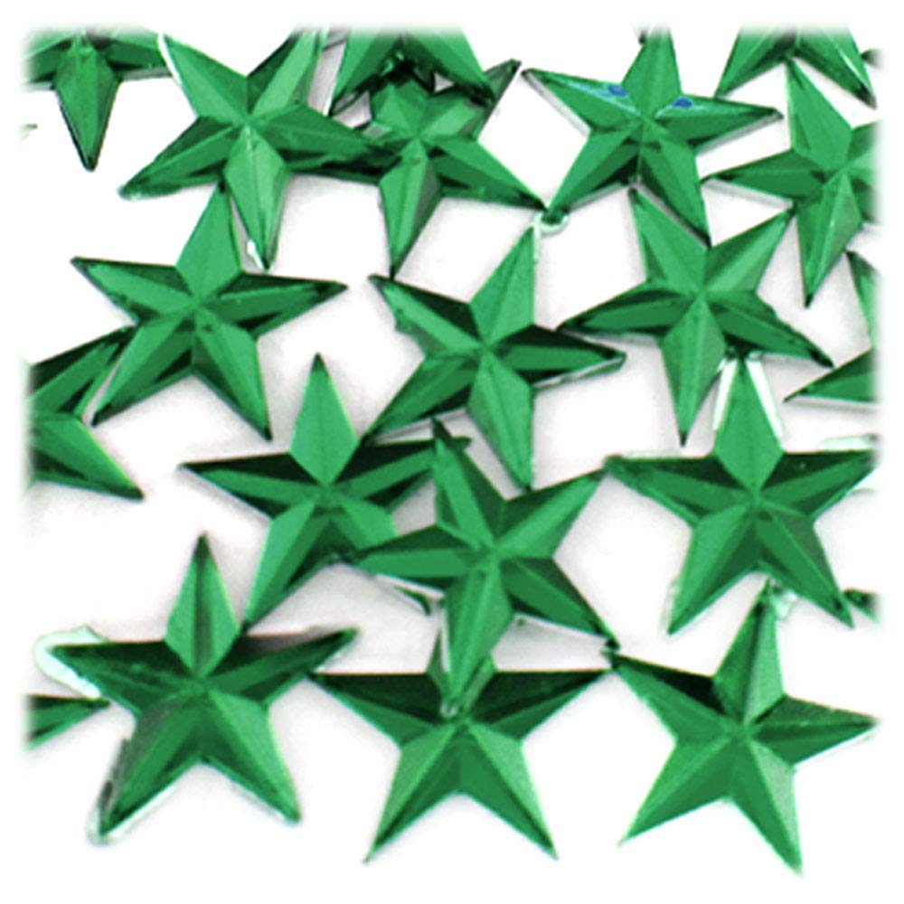 144pc Rhinestones Star 21mm- Flatback Emerald Green EGR
