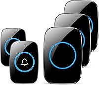 Vista 1 de FullHouse - Kit de timbre inalámbrico e impermeable para puerta, distingue las puertas delanteras y traseras, alcance de más de 1000 pies y 60