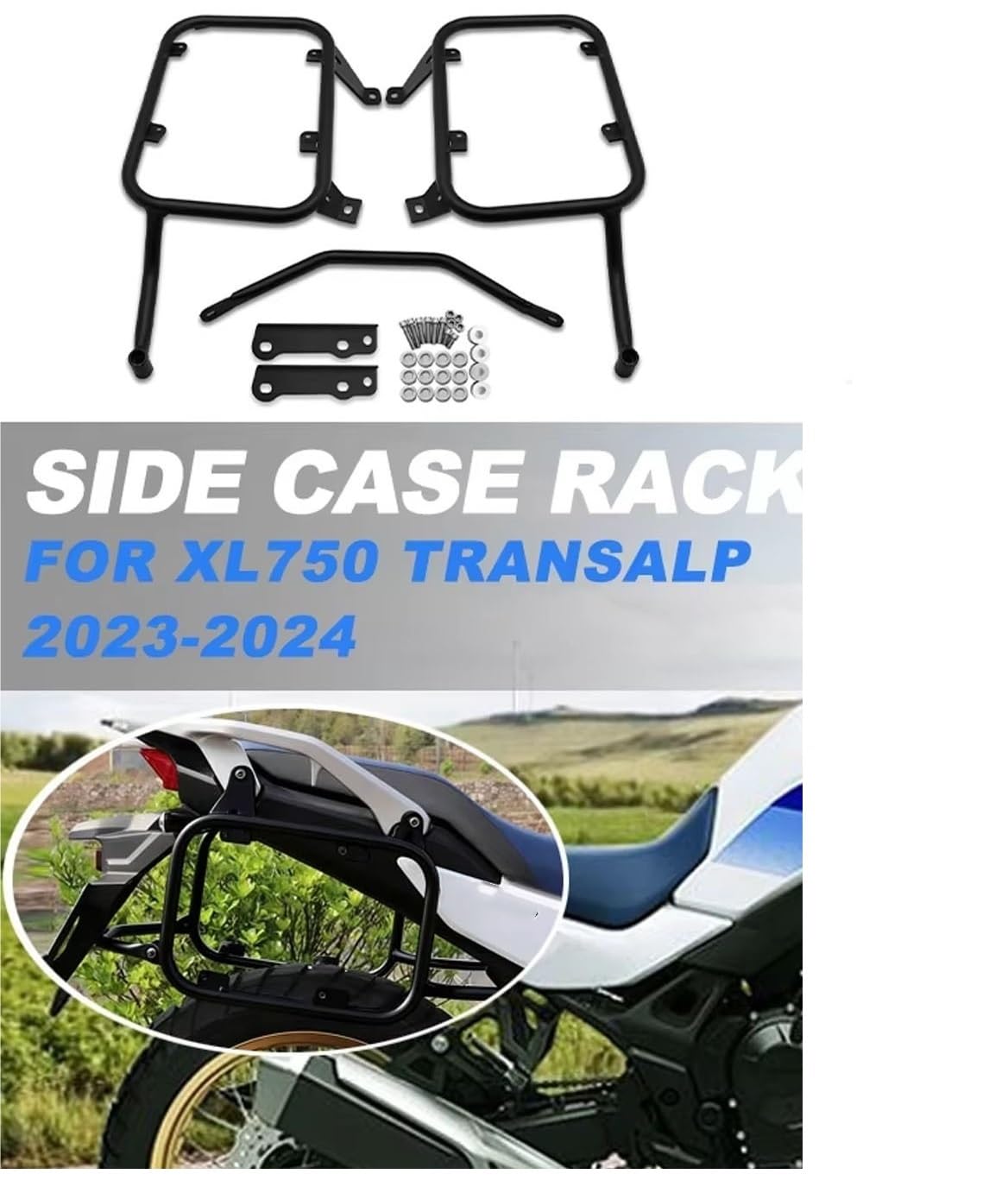 Pasuje Do TRANSALP 750 XL750 2023-2024 Obudowa Boczna Bagażnik Zestaw Wsporników Box Bag Pannier Wsparcie Bagażnika Uchwyt Na Sakwa Tylny regał na bagażnik Tylny regał na bagażnik mo