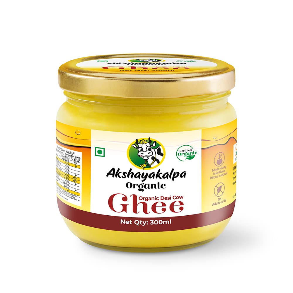 Desi Cow Ghee, 300ml - Pure organic ghee, traditionally-churned, chemical-free, granular ghee, nutritious by nature