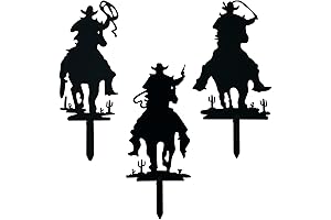 3-Piece Mesh Cowboy Yard Stakes