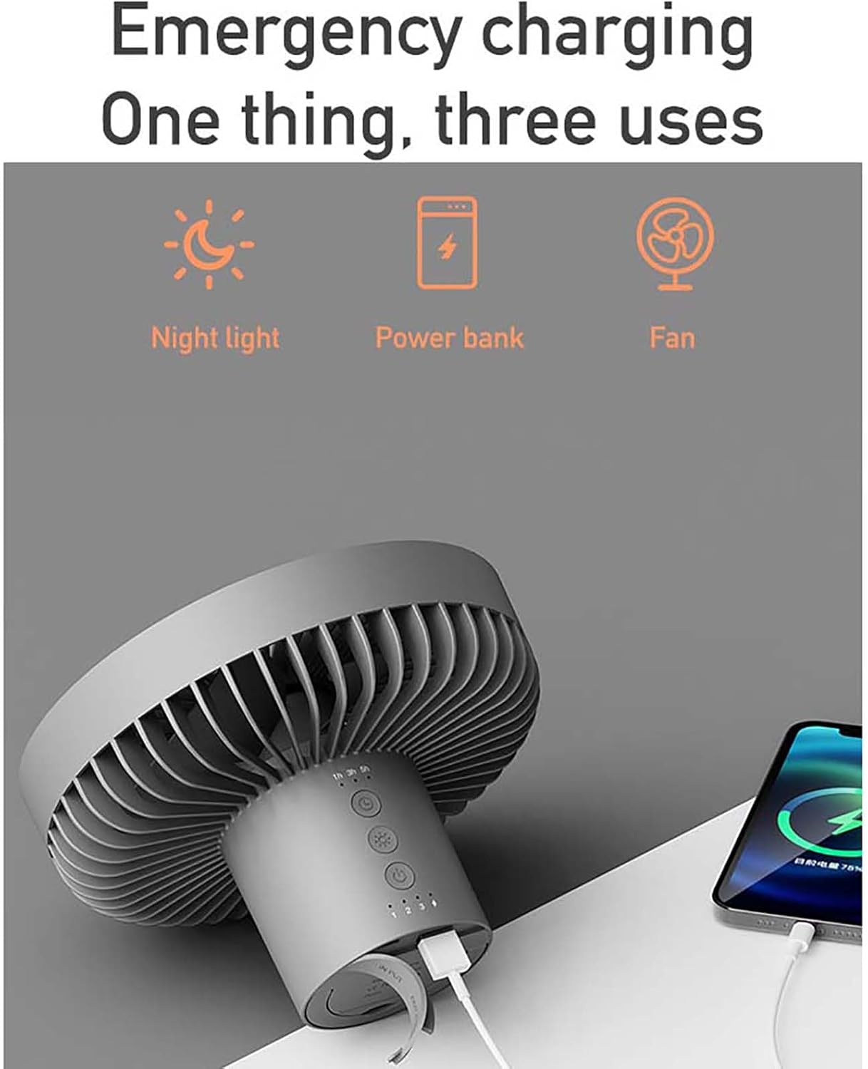 Camping Fan Portable Charging Electric Fans LED Lighting 10000mAh USB Wireless Ceiling Fan Tripod Outdoor Ventilator with Power Bank