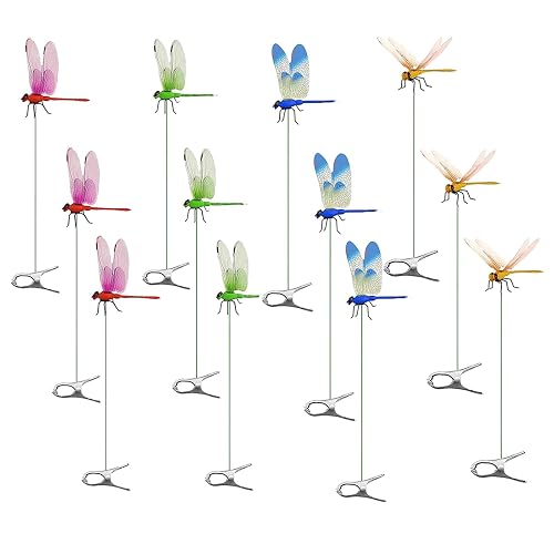 12Pcs Dragon Fly Clips for Bugs Repellent, Dragonfly Clip Bug