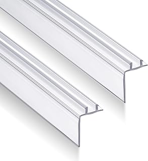 Frienda 2 Pack 32.5 Inch Two-pronged Shower Vinyl Sweep and Seal Top or Bottom Seal Accent Drip Vinyl Universal Use for Top or Bottom for Home or RV Showers(Straight Edge)