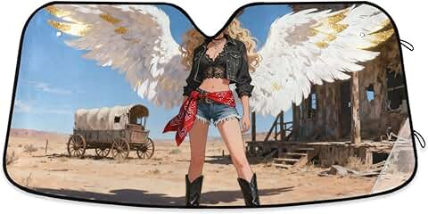 Western Cowgirl Desert Automotive Interior Sun Protection Foldable heatshield as seen on tv Products tapasoles para carro