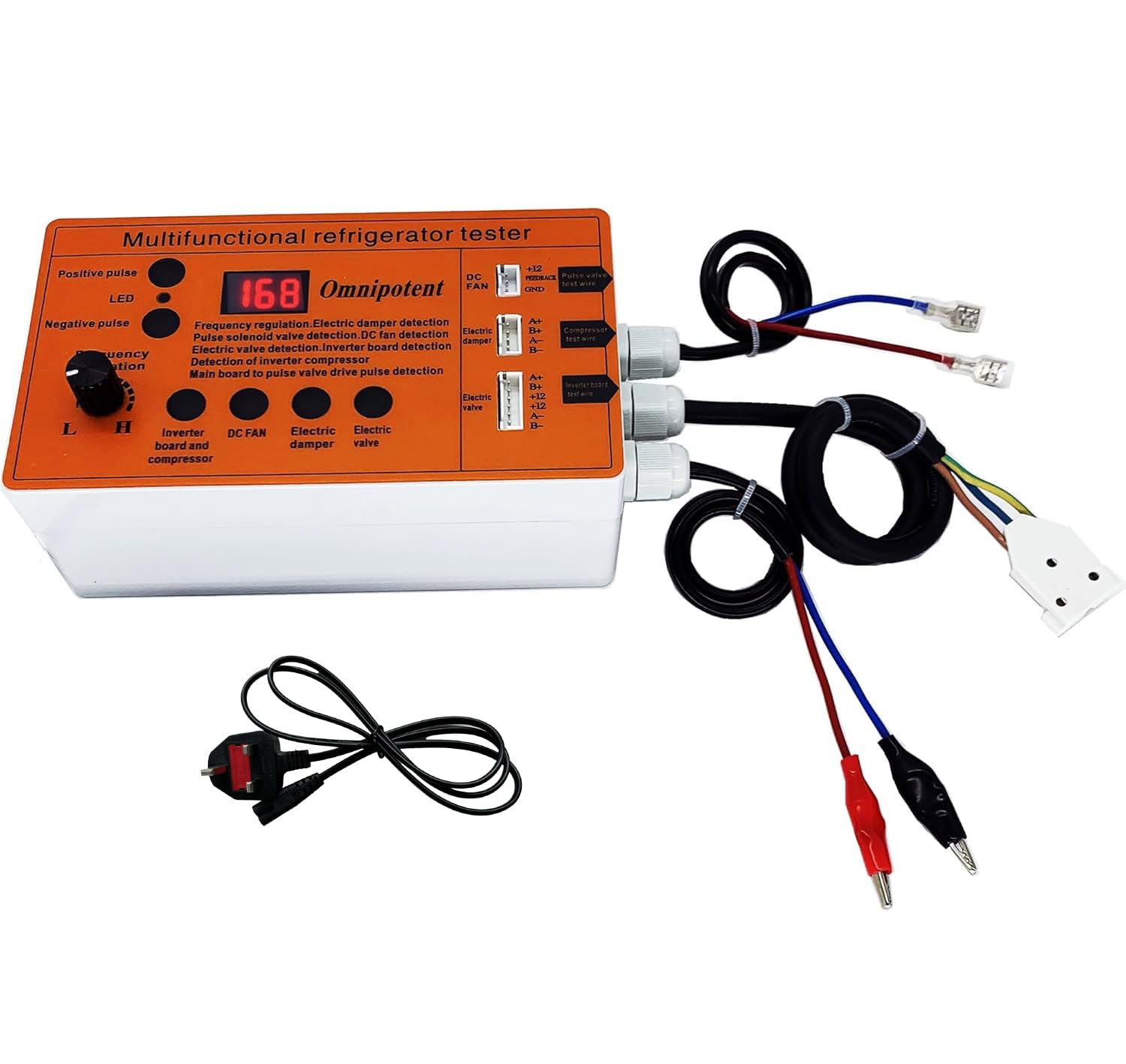 Comprobador multifuncional de refrigerador con pantalla digital para placa inversora, compresor, válvula solenoide y ventilador, herramienta de diagnóstico impermeable a prueba de polvo