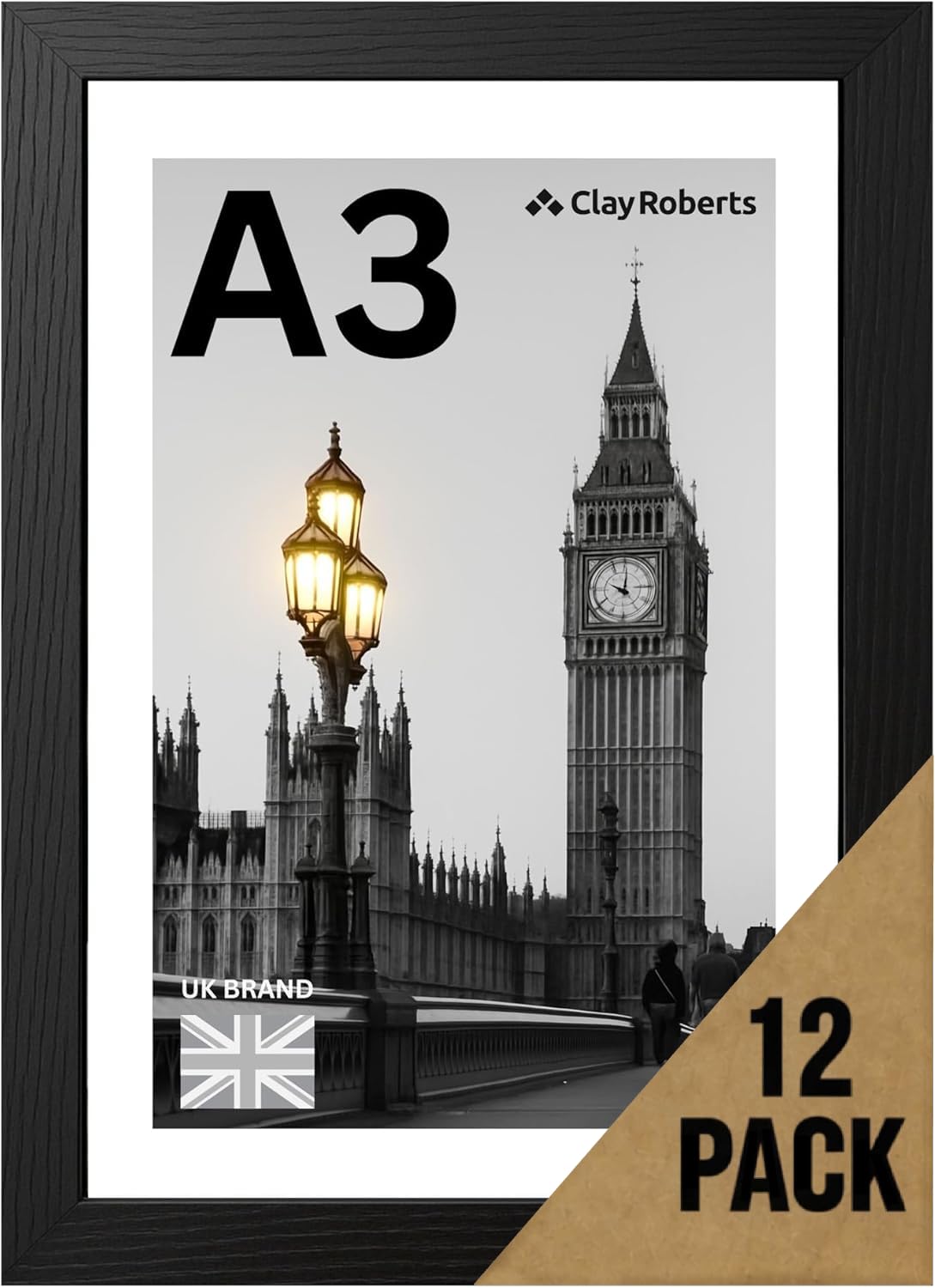 A3 Photo Frame, Picture Frame, Art Print Poster, 29.7cm x 42cm, Frames, Photo Collage Gallery Display, A4 Card Mount Frame