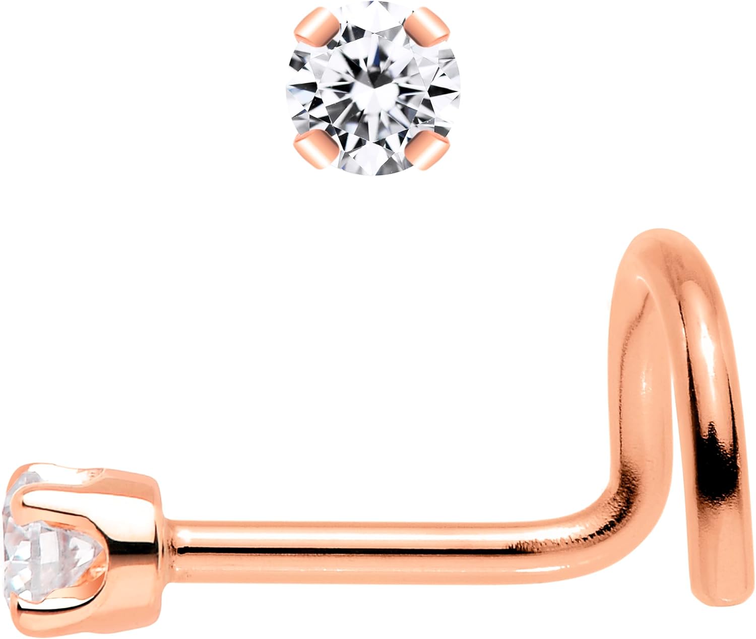 Body Candy 14k Solid Gold Nose Ring Studs - 2mm Lab Grown Diamond Created by MasterJeweler - Left Side Nose Ring Real Gold Nose Ring Piercing Jewelry for Women, Men