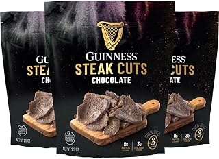 Steak Cuts, Chocolate, 3 Pack (2.5 Ounce Bags) – Tender Real Steak Snack Marinated in Guinness 0.0 – Savory Smooth Cacao Flavor – Jerky Beef Snack, High Protein, No Nitrates, Clean Ingredients