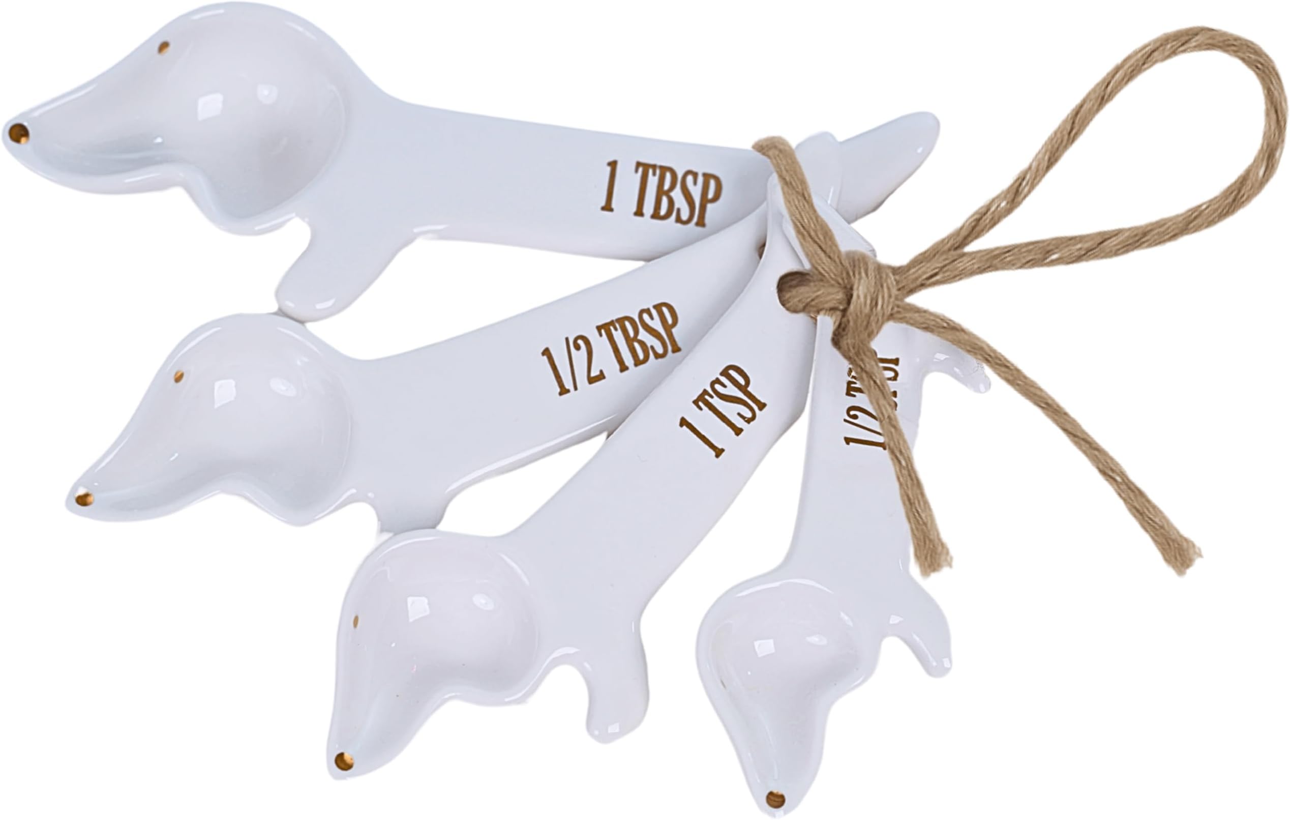 Dachshund Gifts Measuring Spoons Set, Ceramic Weiner Dog Gifts for Women, Teaspoon Measuring Spoons & Dachshund Decor, Weenie Cute Kitchen Accessories Baking Gifts for Fun Daschund Dog Lover, Set of 5
