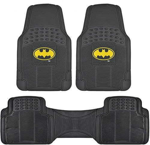 BDK Alfombrillas clásicas de Batman para automóvil, con licencia oficial de Warner Bros DC Comics, protección interior para todo tipo de clima,