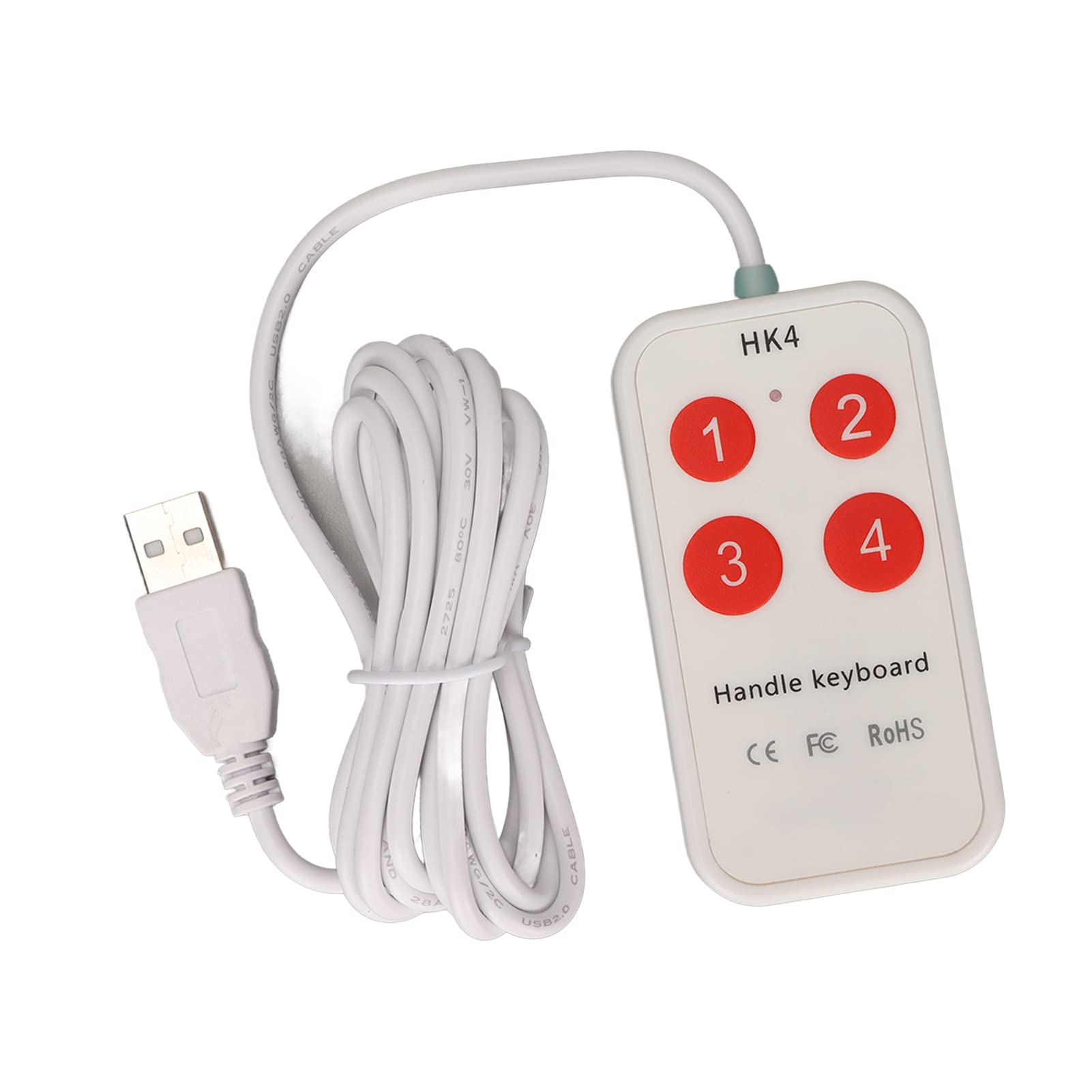 Amazon.co.jp: 4キーユーザー定義キーボード、2メートル/6.6フィートUSBハンドルミニボタン6キーゲームラップトップ病院、Discord、Twitch、およびYouTube用キーボード  : パソコン・周辺機器