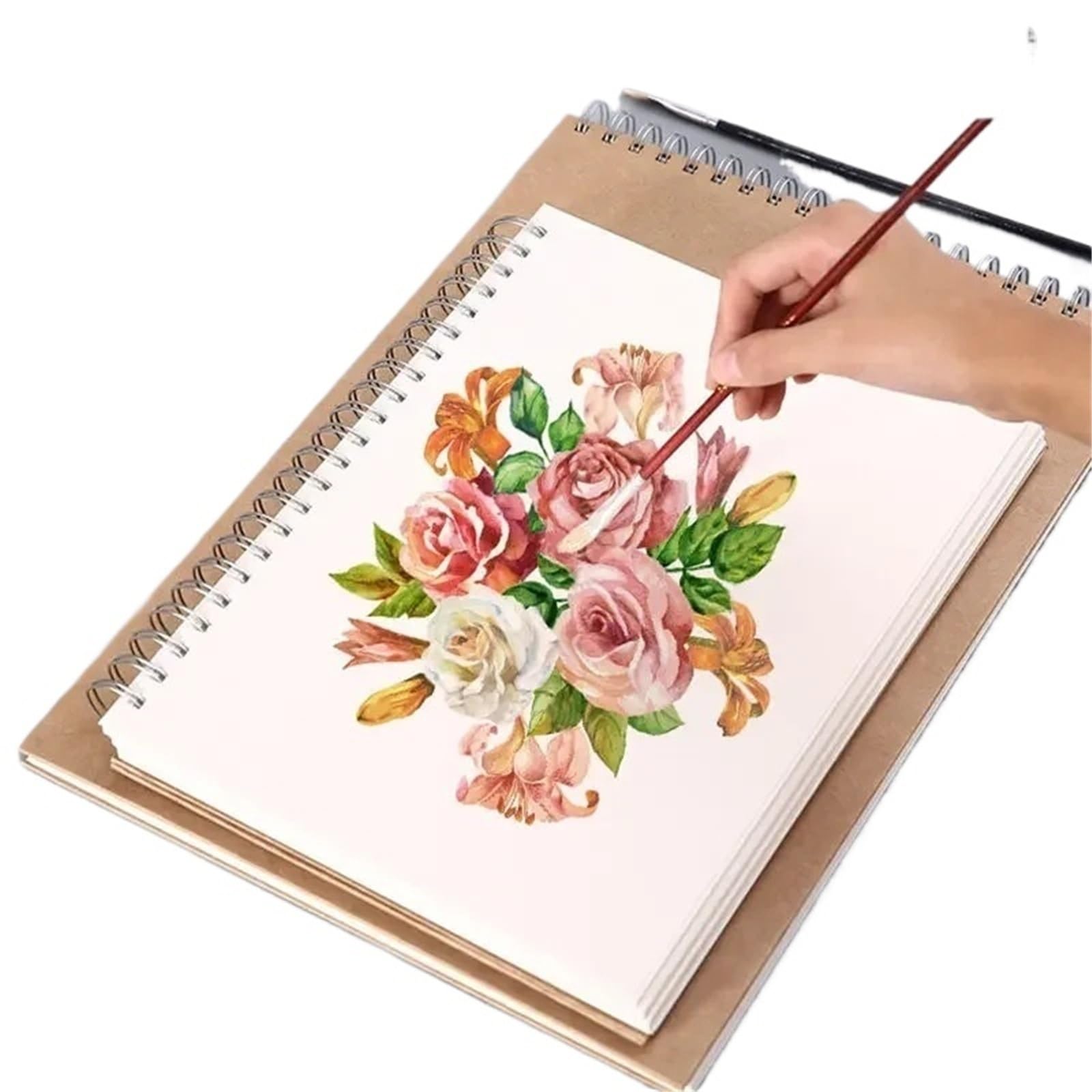 Spiral Bound Sketch Pad Sketchbook Thick Paper 160 GSM Spiral Oil Painting Notebook Pencil Drawing Notepad(8K-Top)