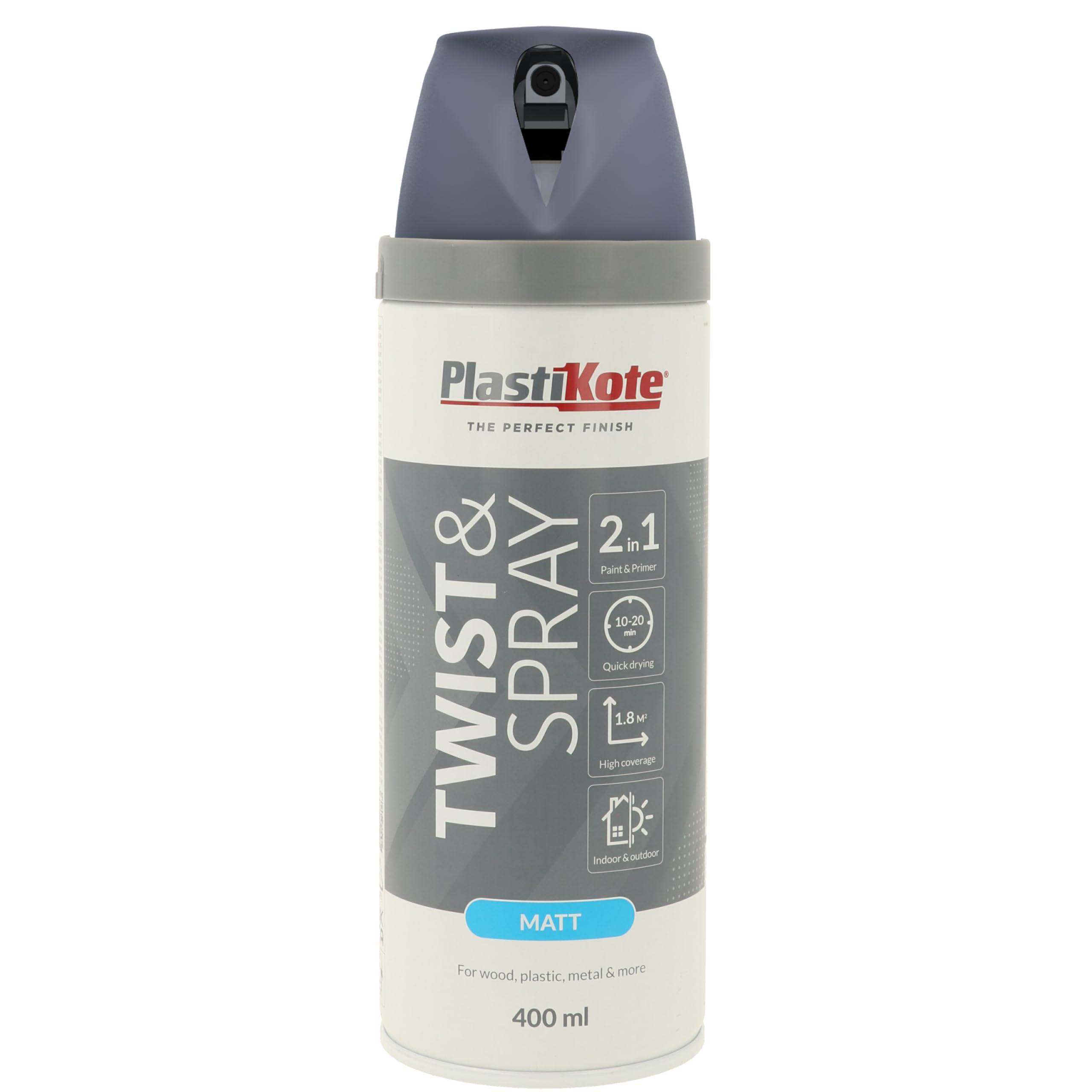 Plastikote Grey Plasti-Kote 23102 400Ml Premium Spray Paint - Matt