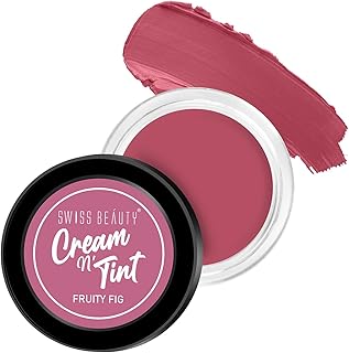 Swiss Beauty 3-in-1 Cream N'Tint for Lips,eyes and cheeks| Long lasting and easily blendable | With Jojoba oil and Glycerine | Shade - Fruity Fig, 8Gm|