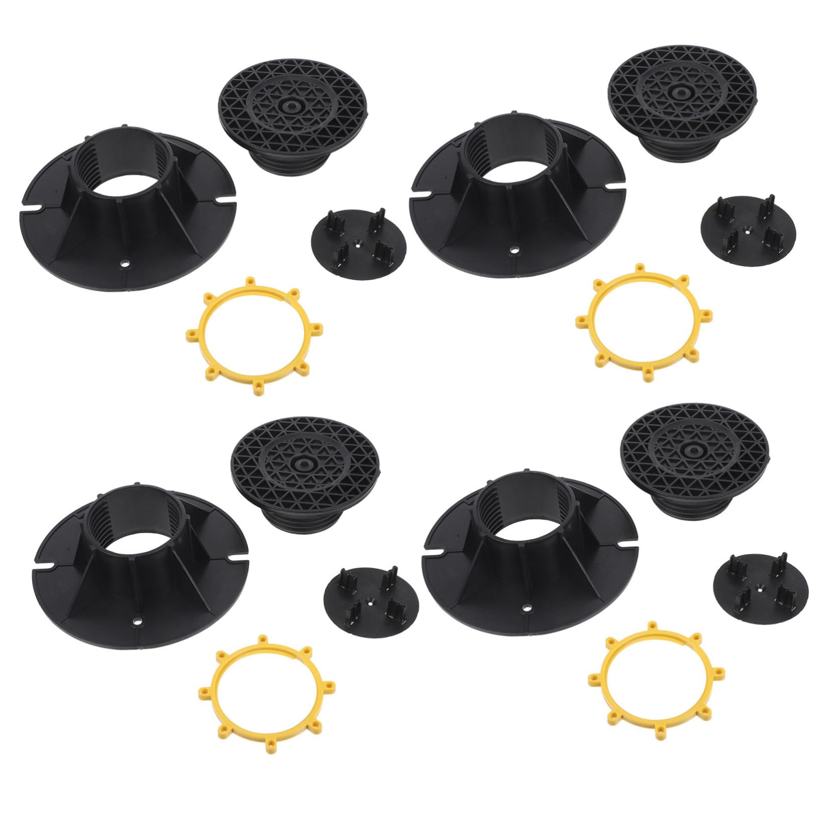 Support de sol extérieur WOONEKY réglable noir pour terrasse et dalles